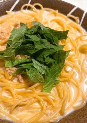 レンチンで♡鮭粗ほぐしのクリームパスタ♡-レシピのメイン写真