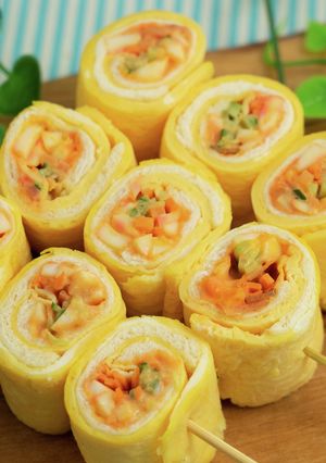 カレー風味の野菜たまごロール-レシピのメイン写真