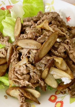 ごぼうと牛肉の塩黒胡椒炒め-レシピのメイン写真