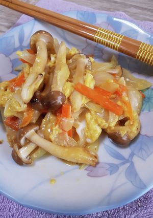 残り野菜で。しめじのとろとろ玉子炒め-レシピのメイン写真