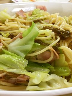 もずくとキャベツの和風パスタ☆ワンパン☆-レシピのメイン写真