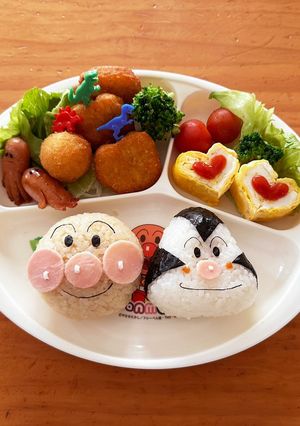 アンパンマンと、おむすびまんプレート-レシピのメイン写真