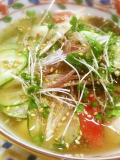冷や汁☆サバ缶&もずく☆-レシピのメイン写真