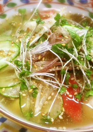 冷や汁☆サバ缶&もずく☆-レシピのメイン写真
