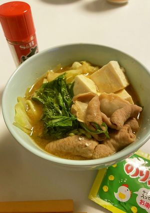 キャベツたくさん！もつ鍋☆胡麻豆乳風味-レシピのメイン写真