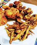 唐揚げ粉で、ごぼう・シイタケも唐揚げ❣