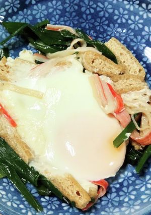 ニラの卵落し煮-レシピのメイン写真