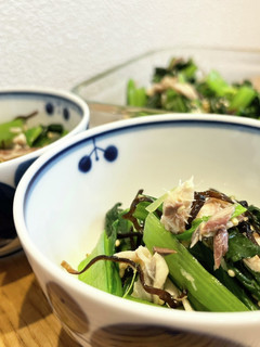小松菜と焼鯖の塩昆布和え-レシピのメイン写真