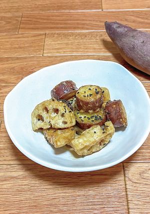 おさつとれんこんの甘辛だれ-レシピのメイン写真