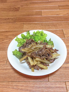 ヤーコンと牛肉の旨辛炒め-レシピのメイン写真