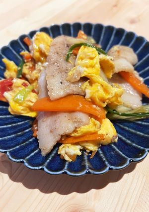 野菜たっぷり！焼肉用豚バラ肉の中華風炒め-レシピのメイン写真