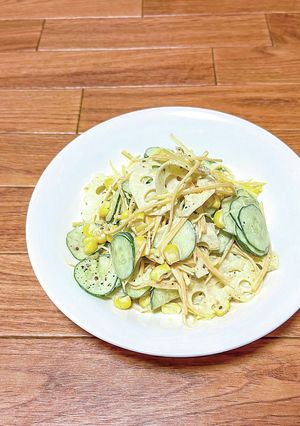 れんこんときゃろふくのスパイスサラダ-レシピのメイン写真
