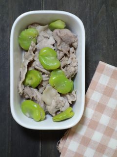 そら豆と豚肉のめんつゆ和え-レシピのメイン写真
