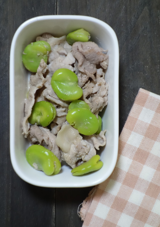 そら豆と豚肉のめんつゆ和え-レシピのメイン写真