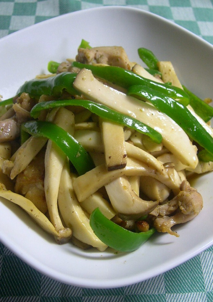 エリンギと鶏肉の柚子こしょう炒め-レシピのメイン写真