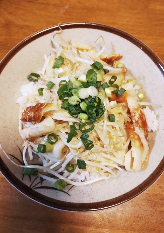 梨湖の簡単激速！ちくわもやし卵丼！-レシピのメイン写真