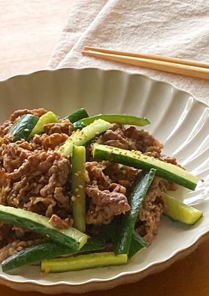＊楽うま＊牛肉ときゅうりの香味醤油炒め＊-レシピのメイン写真