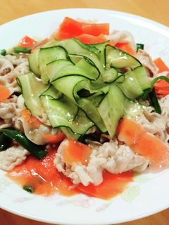 ひらひら野菜の豚しゃぶしゃぶサラダ-レシピのメイン写真