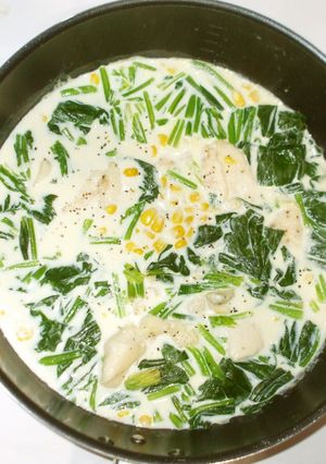 鶏むね肉ほうれん草のクリームスープ♪簡単-レシピのメイン写真