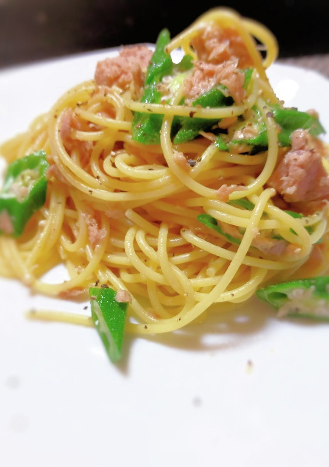 簡単！オクラとツナの和風パスタ-レシピのメイン写真