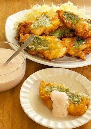 鶏胸肉の大葉チーズ揚げ梅ヨーグルトソース-レシピのメイン写真