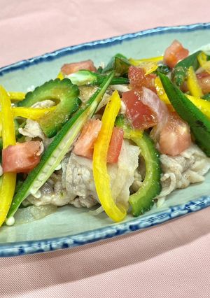 ごま味噌ポン酢豚しゃぶ 夏野菜あえ-レシピのメイン写真