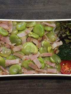 レンジで簡単★そら豆とベーコンの丼弁当-レシピのメイン写真