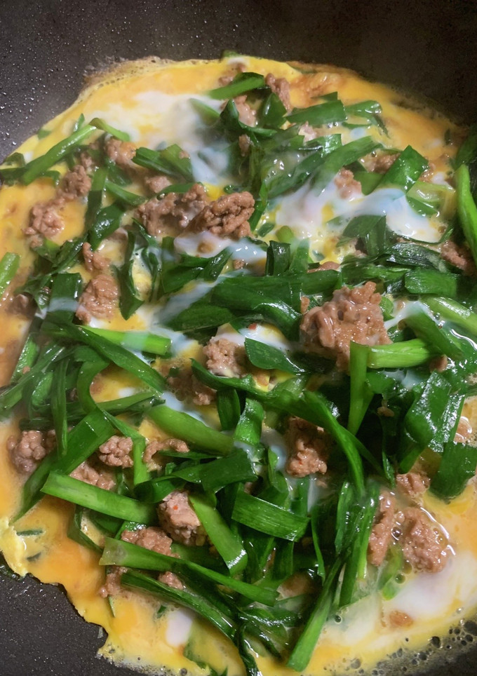 豚肉とニラの卵とじ-レシピのメイン写真