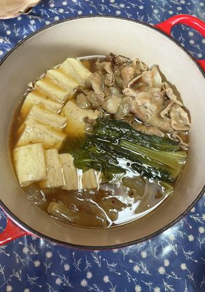 豚バラ肉のすき煮風肉豆腐🐷⬜️🥬-レシピのメイン写真