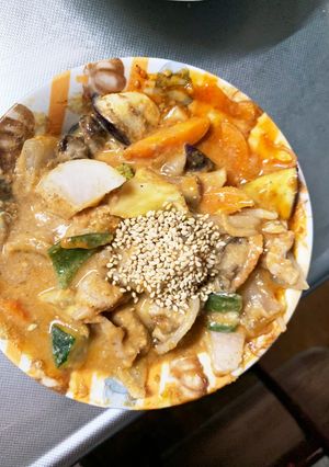 レンジ簡単きな粉味噌ナポリタン味甘酸酢豚-レシピのメイン写真