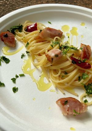 ごろごろベーコンのペペロンチーノ-レシピのメイン写真