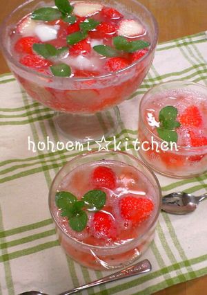 ❤ゼリー＆タピオカのストロベリーポンチ❤-レシピのメイン写真
