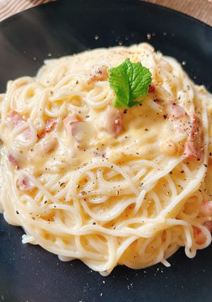 米麺のカルボナーラ-レシピのメイン写真