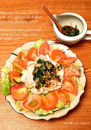 鶏むねと野菜の蒸し料理⭐ピリ辛ニラ葱ダレ-レシピのメイン写真