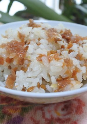 ローストアマニ粒❀梅干しの炊き込みご飯❀-レシピのメイン写真