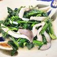 ヒラタケと空芯菜の炒め物