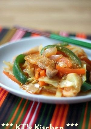 たっぷり野菜と豚肉のピリ辛味噌炒め-レシピのメイン写真