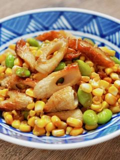 トウモロコシと枝豆とちくわのレンジ蒸し-レシピのメイン写真