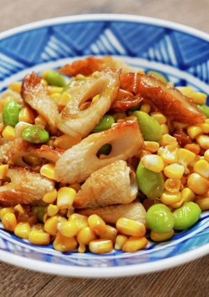 トウモロコシと枝豆とちくわのレンジ蒸し-レシピのメイン写真