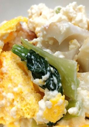 小松菜と玉子の豆腐サラダ★動画あり★-レシピのメイン写真