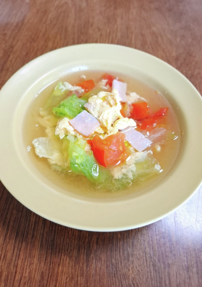 さっぱり♡レタスとトマトのスープ-レシピのメイン写真