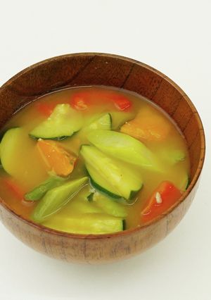 夏野菜みそ汁-レシピのメイン写真