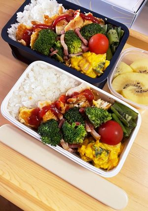 20240603娘ちゃん息子っちのお弁当-レシピのメイン写真
