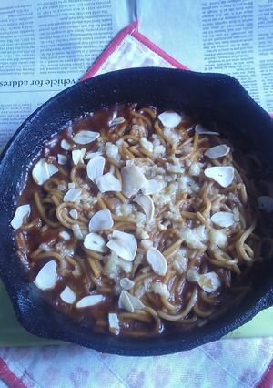 7の大盛香ばしガーリックのトマトパスタ風-レシピのメイン写真