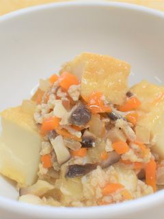 【給食レシピ】厚揚げそぼろ煮-レシピのメイン写真
