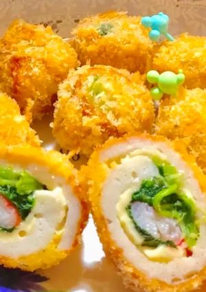 ほうれん草とカニカマチーズの竹輪フライ-レシピのメイン写真