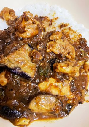 一人暮らし少し手の込んだなすチキンカレー-レシピのメイン写真