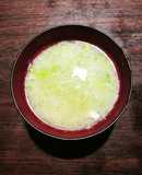キャベツとコーンと枝豆のかきたま汁