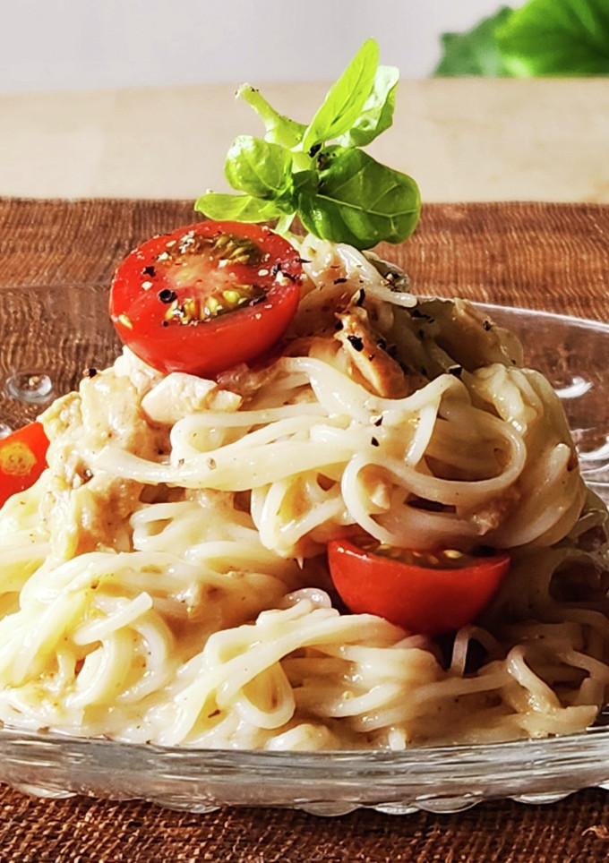 余ったそうめん☆ゴマだれツナトマト☆簡単-レシピのメイン写真