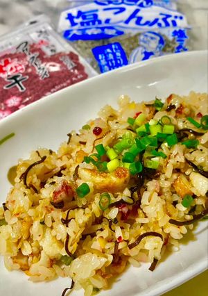 No3340梅昆布チャーハン・夏-レシピのメイン写真